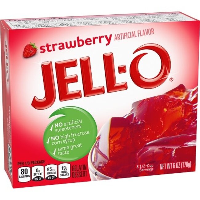 Jell-O Strawberry Gelatin, 6 oz, 24 ct