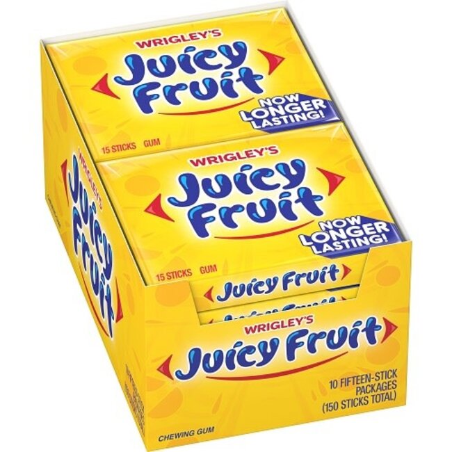 Juicy Fruit Gum, 15 ct, (Pack of 10)