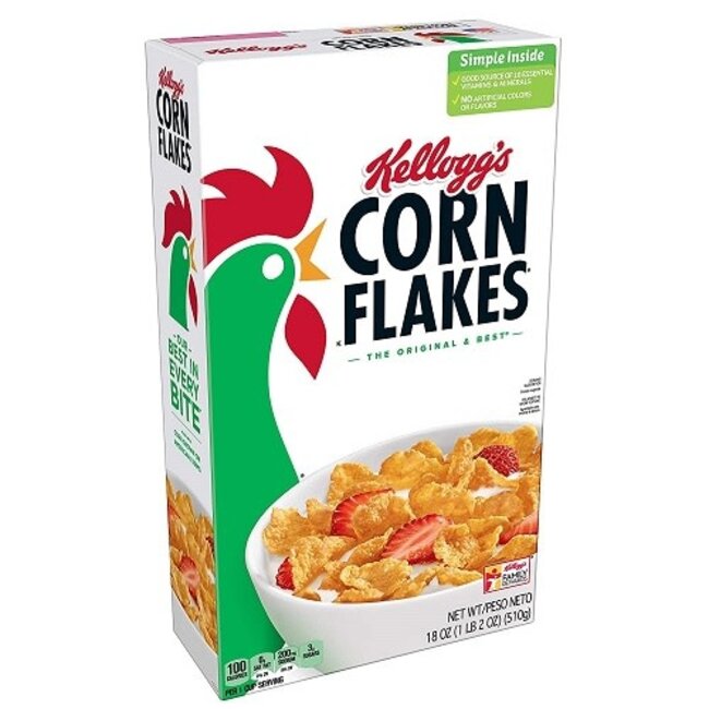 Kelloggs Corn Flakes Cereal, 18 oz, 6 ct