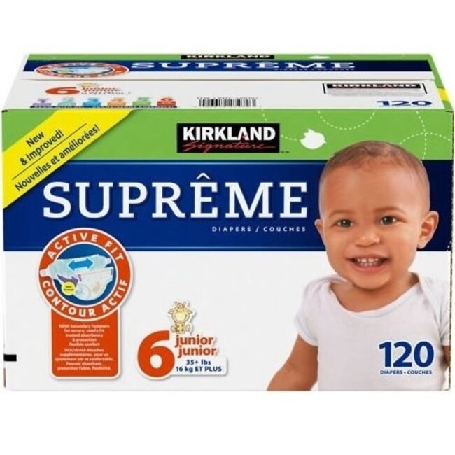 Kirkland Signature Supreme Size 6 Diapers, 136 ct