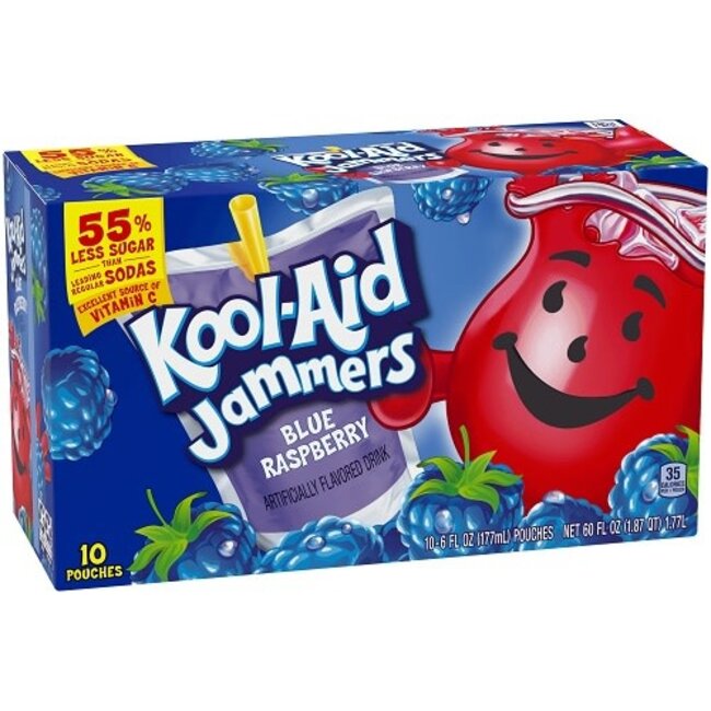 Kool-Aid Jammers Blue Raspberry, 10 ct, (Pack of 4)