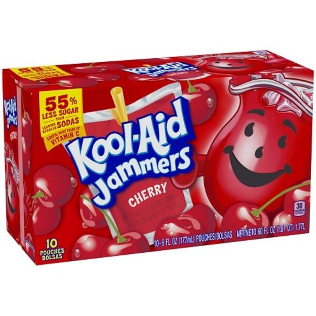 Kool-Aid Jammers Cherry, 10 ct, (Pack of 4)
