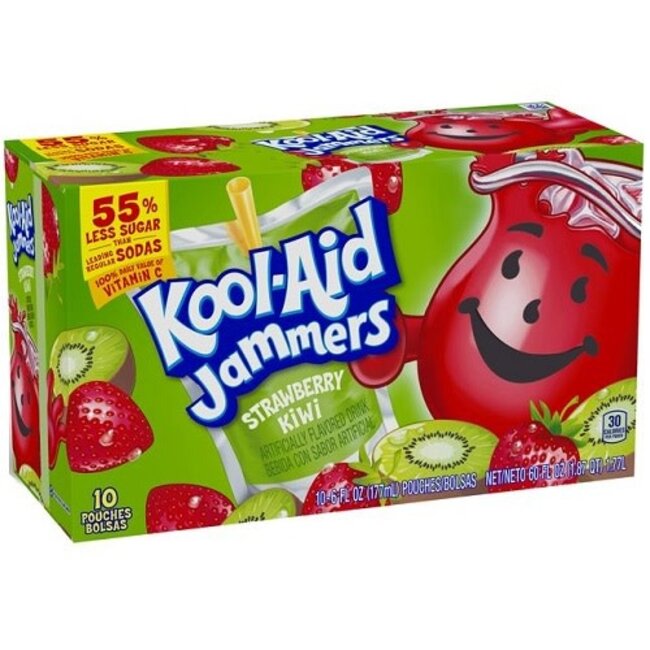 Kool-Aid Jammers Kiwi Strawberry, 10 ct, (Pack of 4)