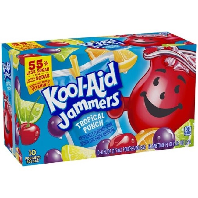 Kool-Aid Jammers Tropical Punch, 10 ct, (Pack of 4)