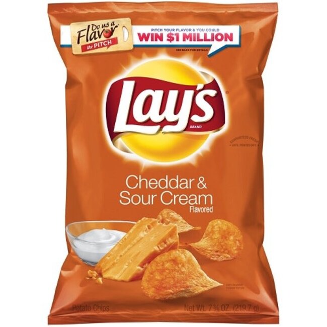 Lay's Cheddar & Sour Cream Chips, 7.75 oz, 12 ct