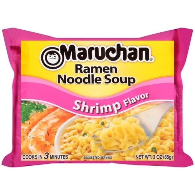 Maruchan Shrimp Ramen Noodle Soup Dry, 3 oz, 24 ct