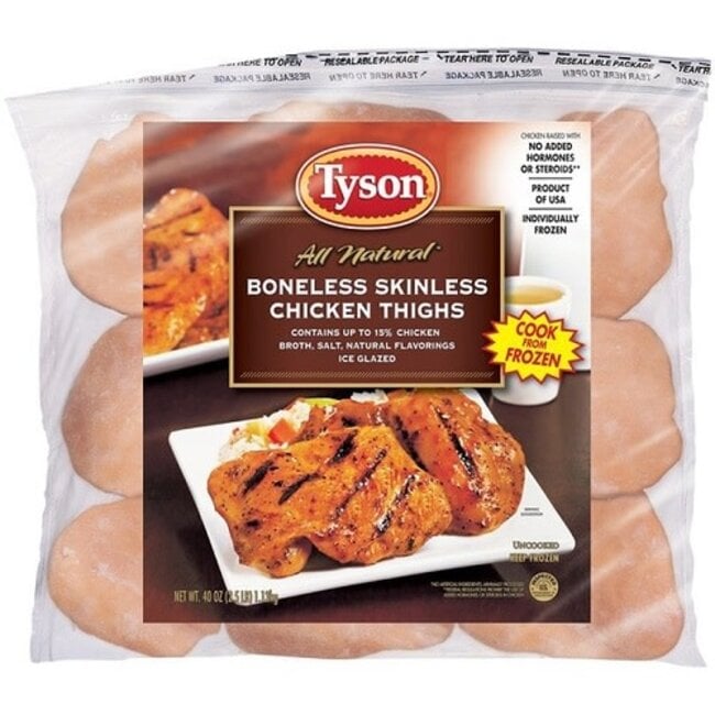 Tyson Boneless/Skinless Chicken Thighs, 2.5 lb, 12 ct