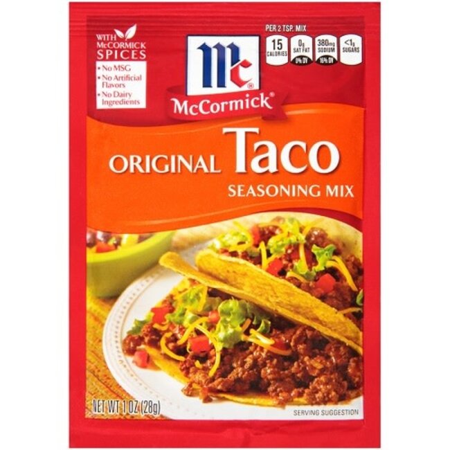 McCormick Taco Seasoning Mix, 1 oz, 24 ct