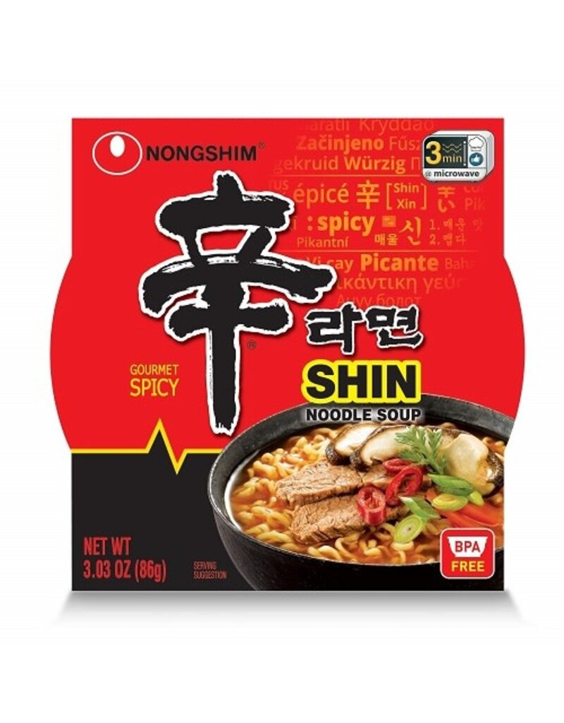 Nongshim Nongshim Gourmet Spicy Shin Noodle Bowl, 3.03 oz, 12 ct