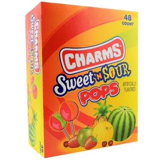 Tootsie Roll Charms Sweet & Sour Pops, 48 ct