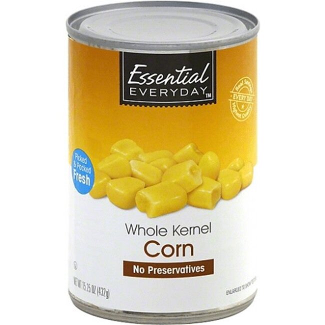 EED Canned Whole Kernel Corn, 15.25 oz, 24 ct