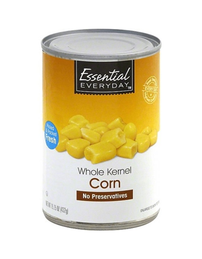 Essential Everyday EED Canned Whole Kernel Corn, 15.25 oz, 24 ct Span