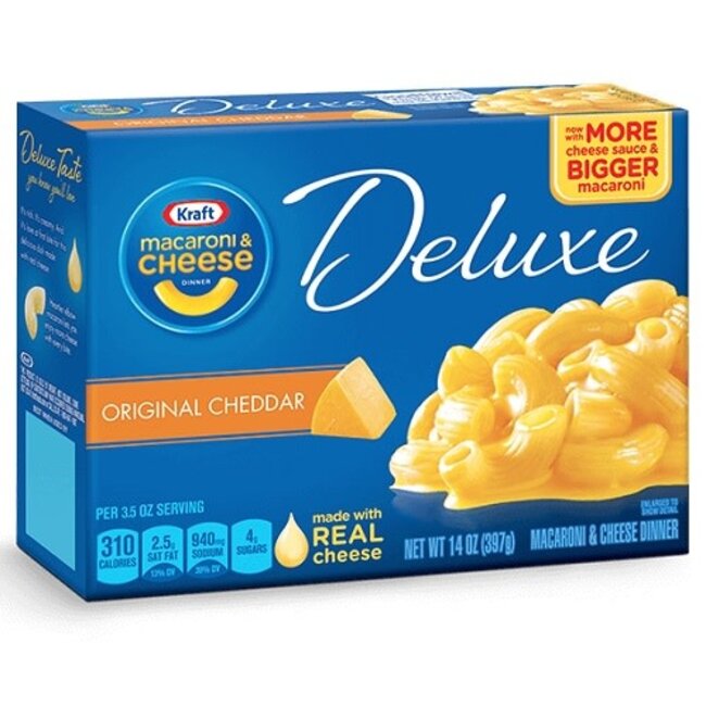Kraft Deluxe Macaroni & Cheese Dinner, Original Cheddar - 14 oz