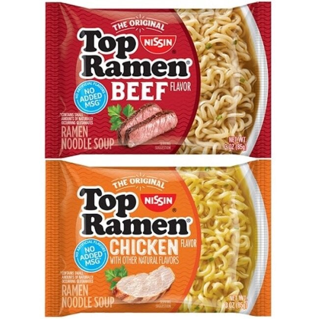 Top Ramen Beef/Chicken Pack, 3 oz, 48 ct
