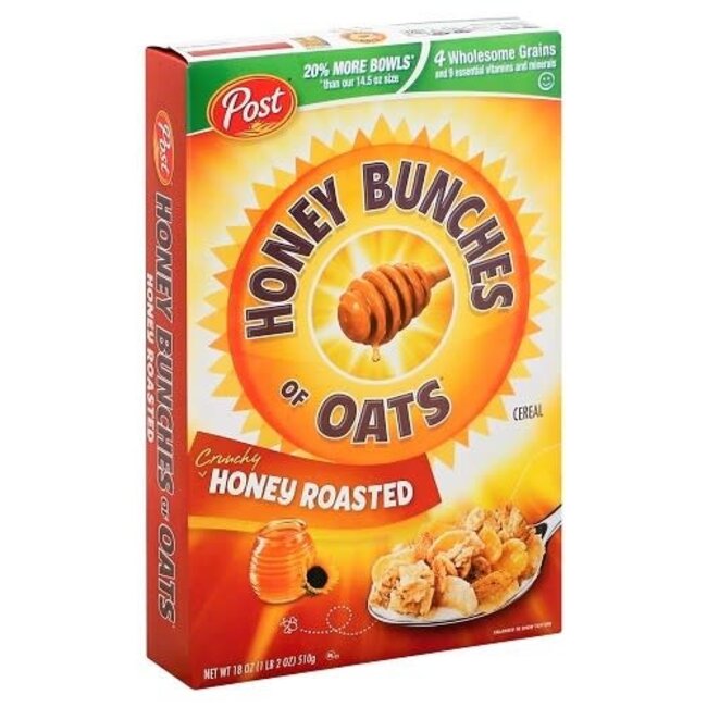 Post Honey Bunches Of Oats Honey Roasted, 18 oz