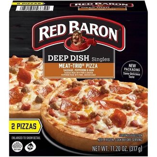 Red Baron Red Baron Deep Dish Single Serve 3-Meat Pizza, 11.2 oz, 12 ct