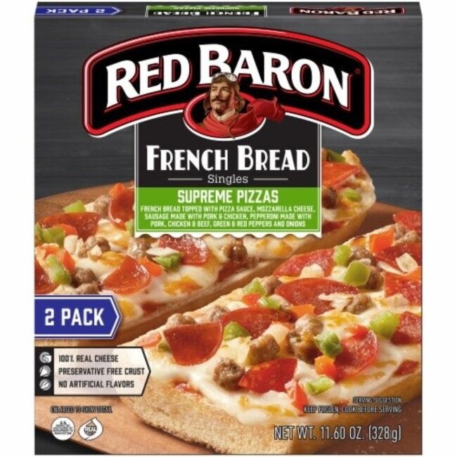 Red Baron French Bread Supreme Pizza, 11.6 oz, 12 ct