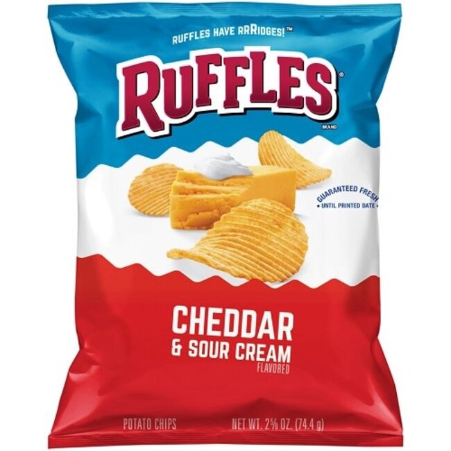 Ruffles Cheddar Sour Cream Chips, 2.5 oz, 24 ct