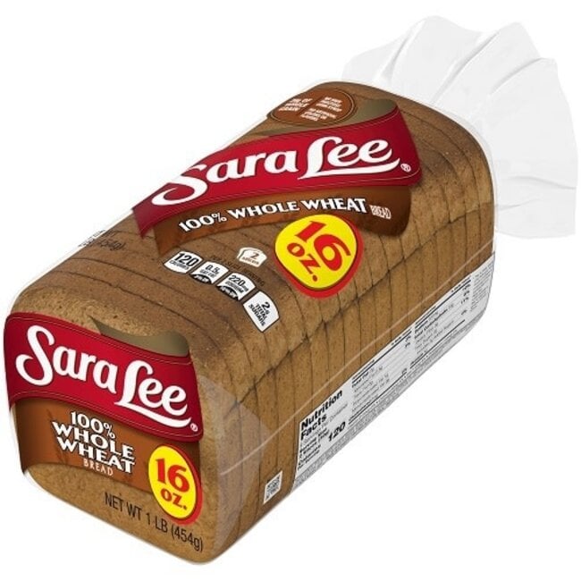 Sara Lee 100% Whole Wheat Bread, 16 oz, 12 ct