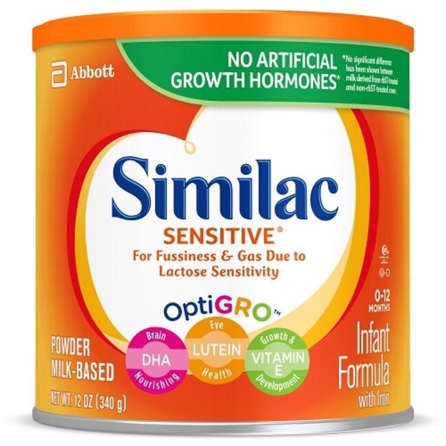 Similac Sensitive Powder Infant Formula With Iron, 12 oz, 6 ct