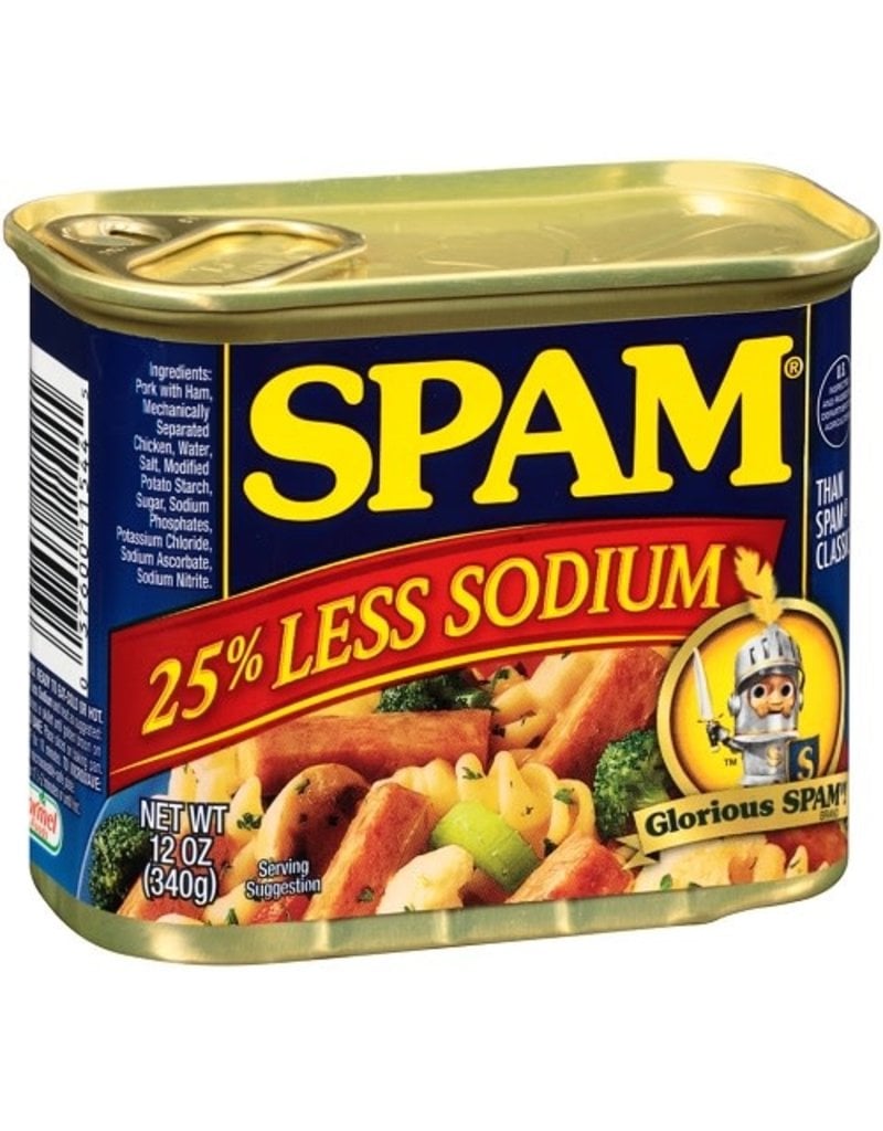 Spam Spam Luncheon Meat 25% Less Sodium, 12 oz, 12 ct
