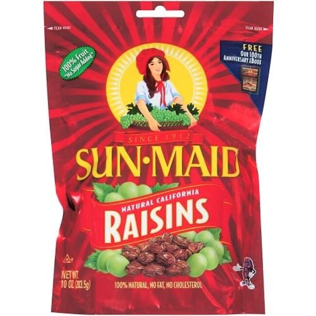 Sun-Maid Raisins Zip Bag, 10 oz, 12 ct