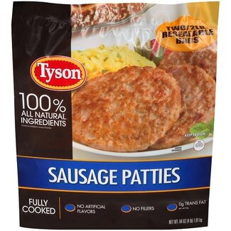Tyson Foods Tyson Cooked Sausage Patties, 4 lb