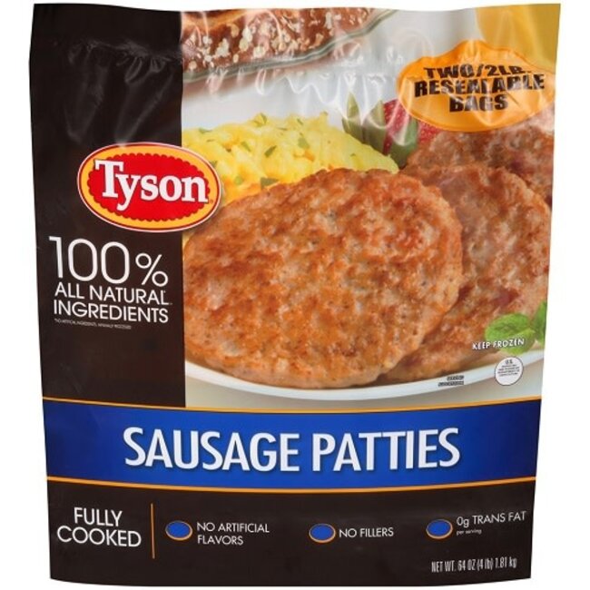 Tyson Cooked Sausage Patties, 4 lb