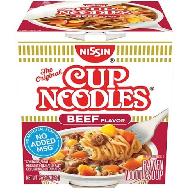 Cup Noodles Beef, 2.25 oz, 12 ct
