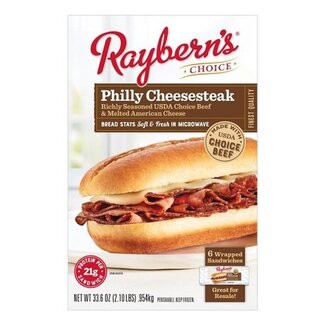 Raybern Raybern's Philly Cheese Steak Sandwich, 6.1 oz, 6 ct