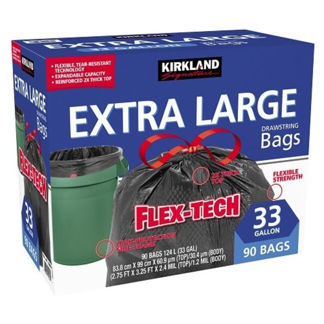 Kirkland Signature Trash Bags 33 Gal, 90 ct