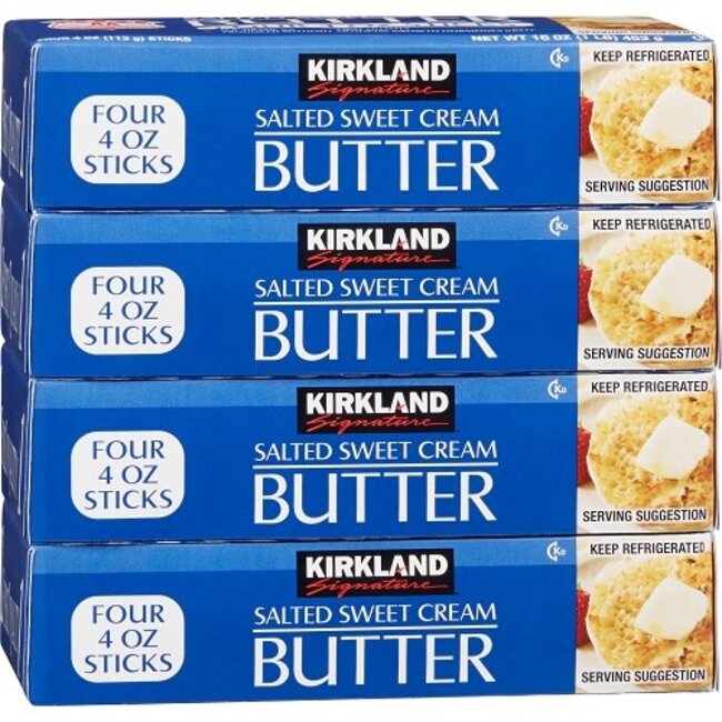 Kirkland Signature Salted Sweet Cream Butter, 1 lb, 4 ct