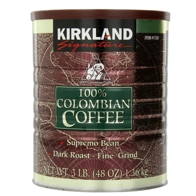 Kirkland Signature Coffee Columbian Dark Supremo Ground, 3 lb