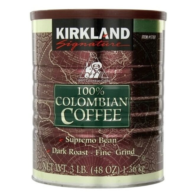 Kirkland Signature Columbian Dark Supremo Ground Coffee, 3 lb