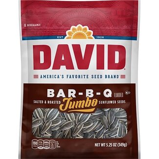David David Sunflower Seeds BBQ, 5.25 oz, 12 ct