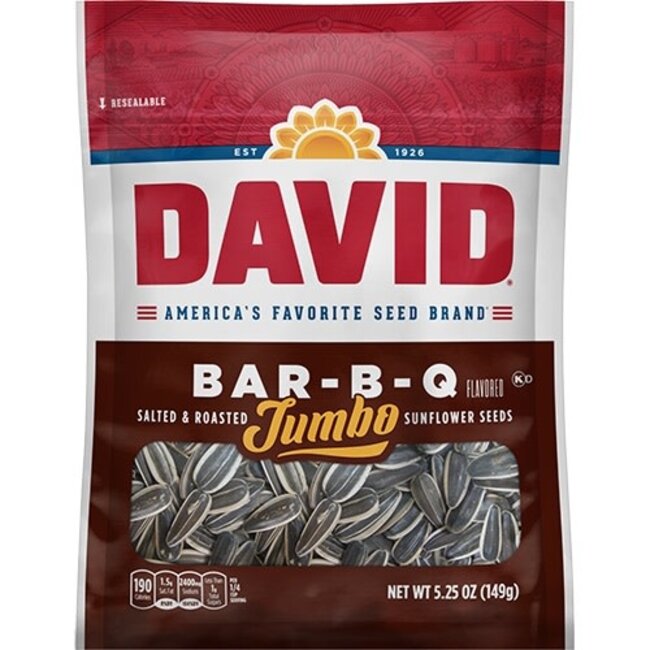 David Sunflower Seeds BBQ, 5.25 oz, 12 ct