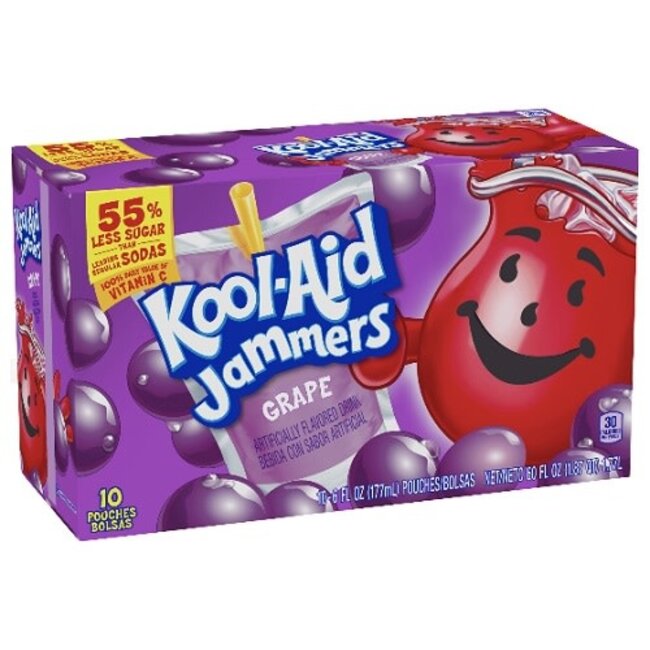 Kool-Aid Jammers Grape, 10 ct, (Pack of 4)