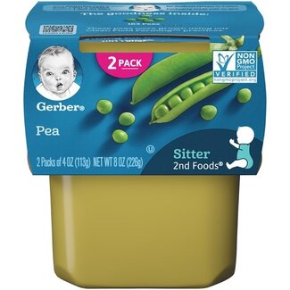 Gerber Gerber 2nd Foods Peas, 8 oz, 8 ct