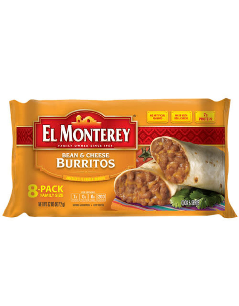 El Monterey El Monterey Bean & Cheese Burrito, 32 oz, 8 ct