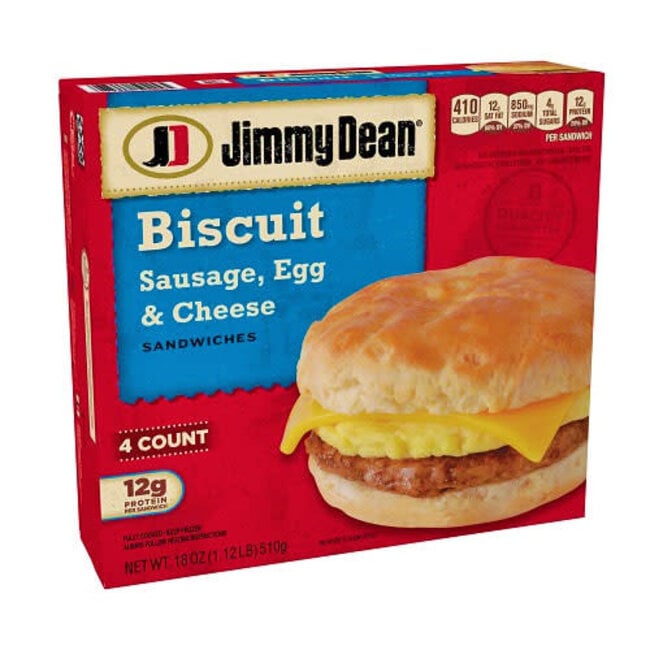 Jimmy Dean Sausage Egg and Cheese Biscuit, 18 oz