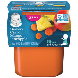 Gerber Gerber 2nd Foods Carrots Mango Pineapple, 8 oz, 8 ct