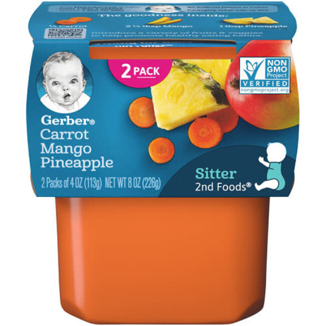 Gerber 2nd Foods Carrots Mango Pineapple, 8 oz