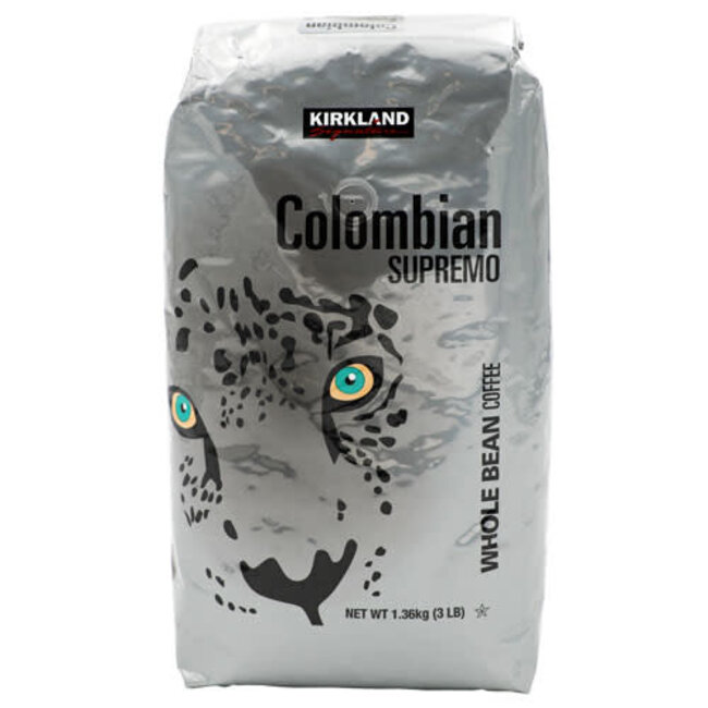 Kirkland Signature Coffee Columbian Supremo Whole Bean, 3 lb