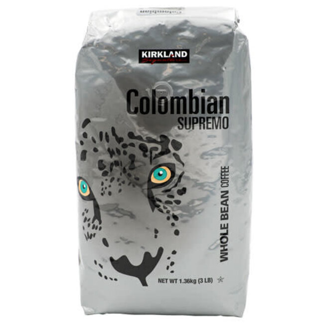 Kirkland Signature Columbian Supremo Whole Bean Coffee, 3 lb