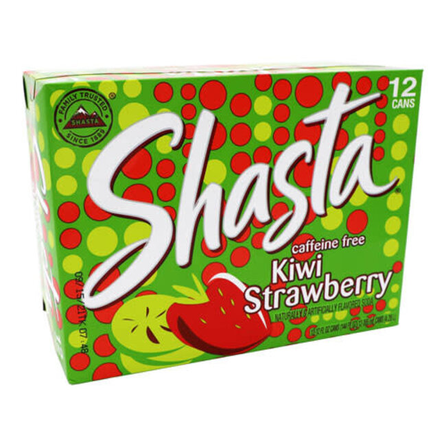 Shasta Kiwi Strawberry, 12 oz, 2-12 ct