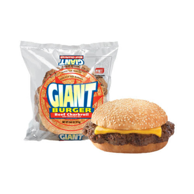 Big Az Giant Burger Beef Charbroil with Cheese, 8.9 oz, 10 ct