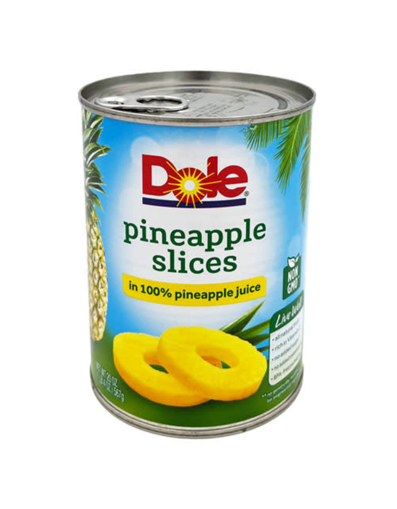 Dole Dole Sliced Pineapples In Juice, 20 oz