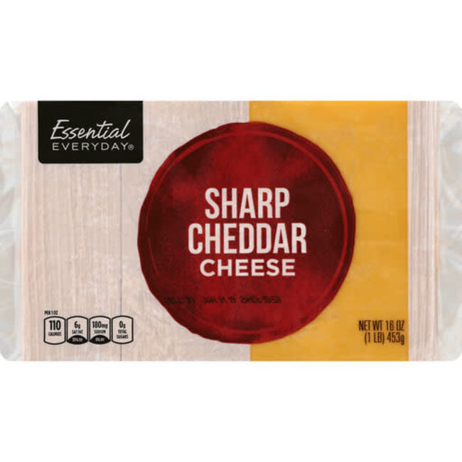EED Cheddar Sharp Chunk, 16 oz, 12 ct