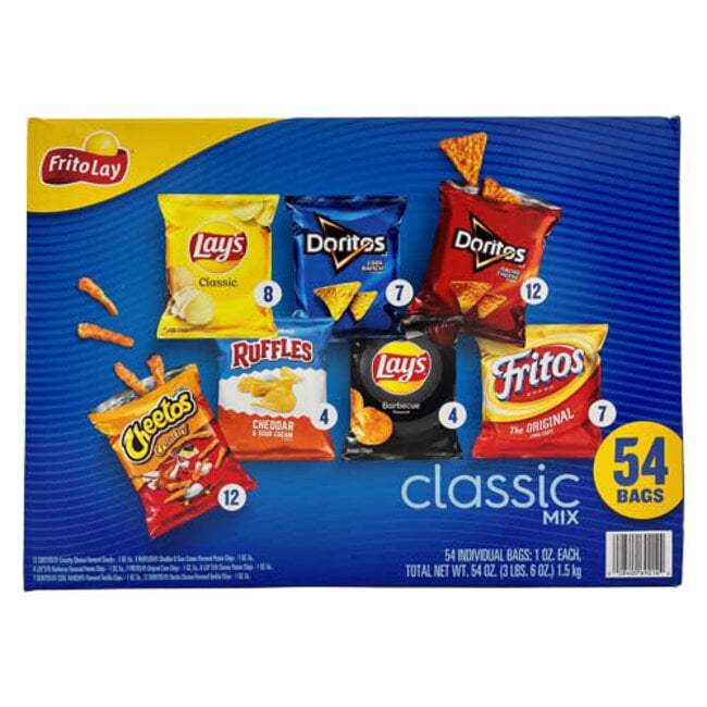 Frito Lay Classic Chips Variety Pack, 54 ct