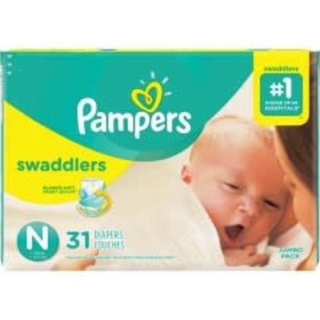 Pampers Swaddlers jumbo Pack Size 0, 31 ct, (Pack of 4)
